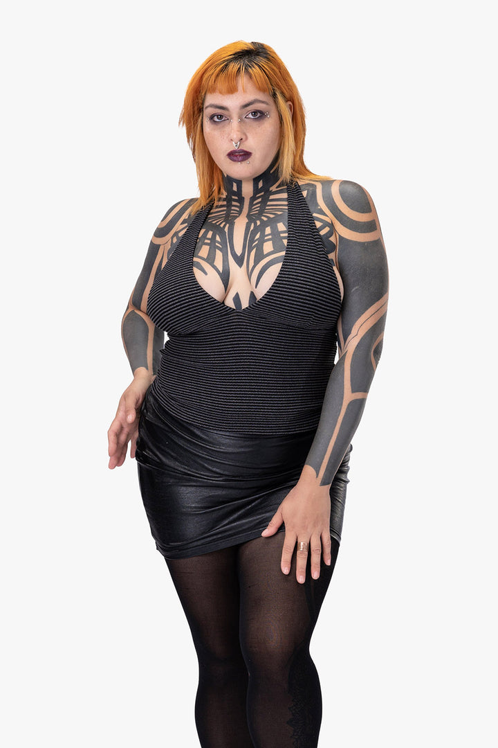 halterneck goth tank top by wicked misfit 