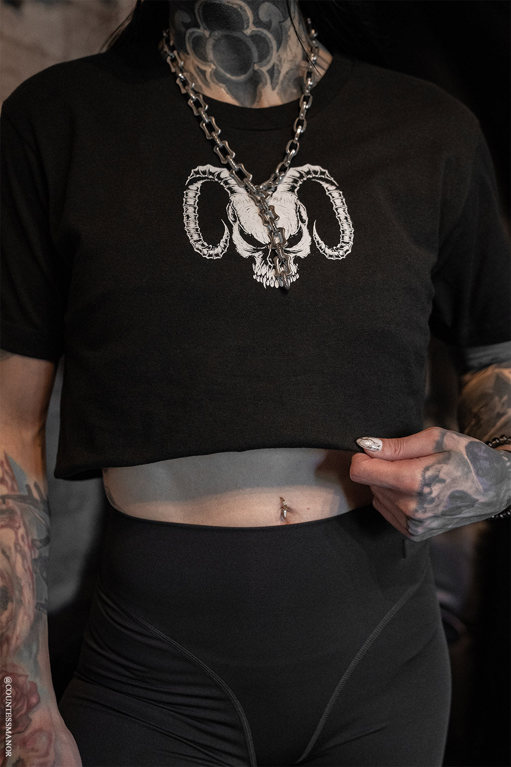 punk skull t-shirt with wings on the back 