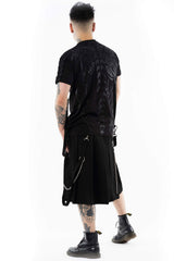 mens black cotton gothic top