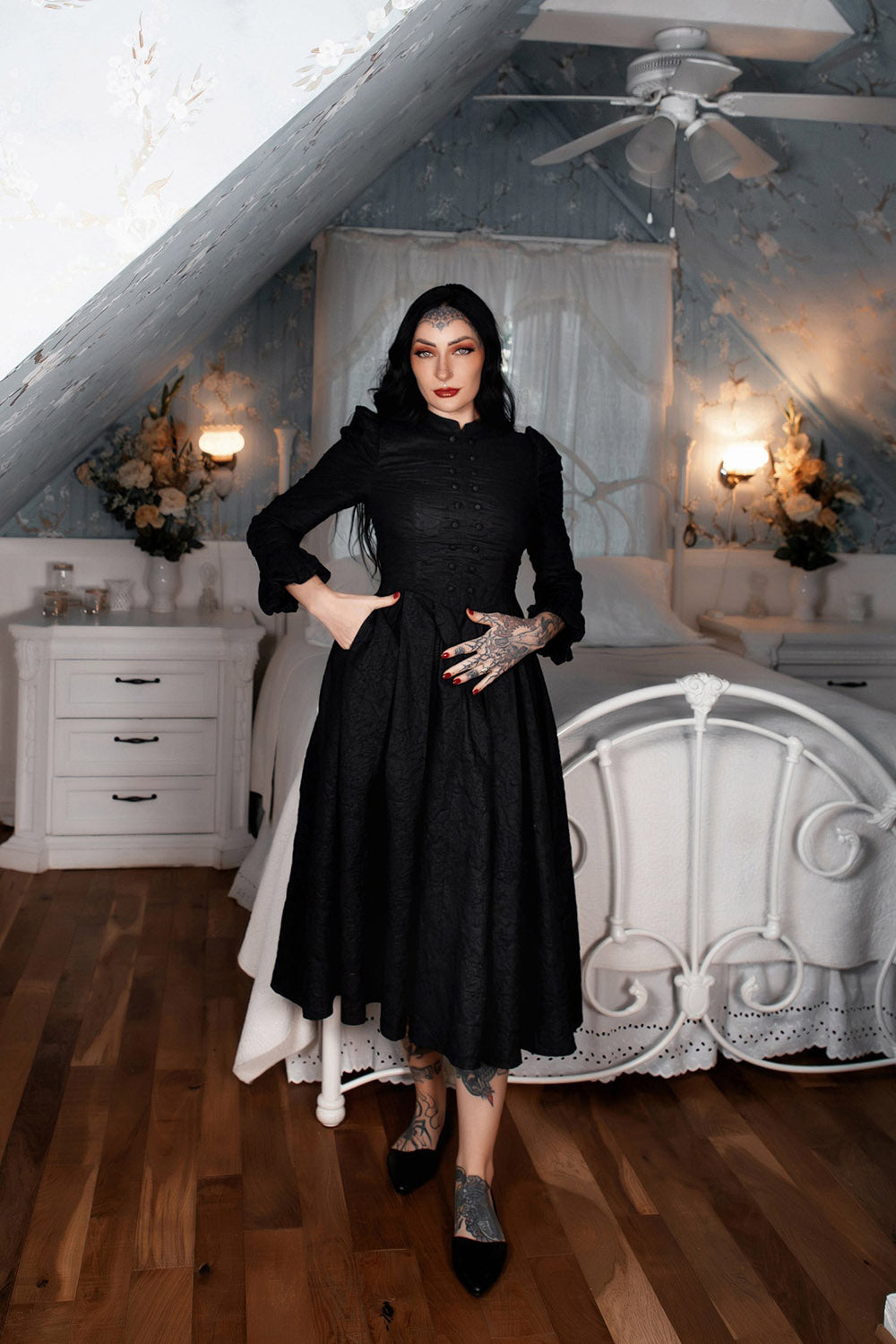 victorian goth dress with pockets by lively ghosts 