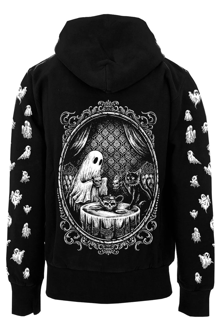 halloween cat and ghost hoodie jacket