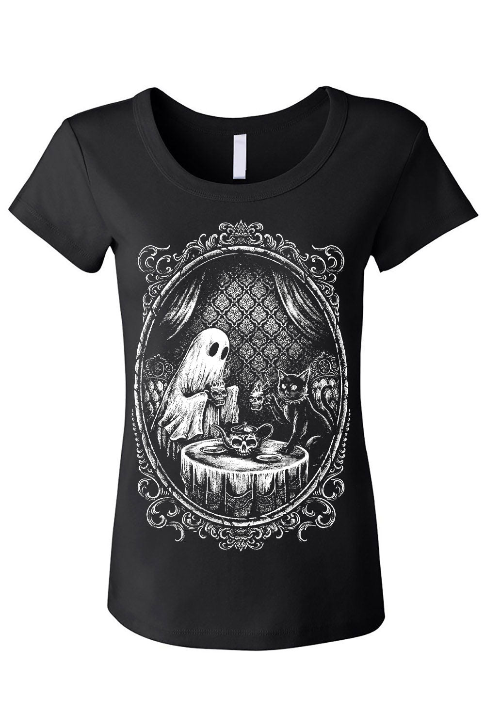 black cat and ghost tshirt