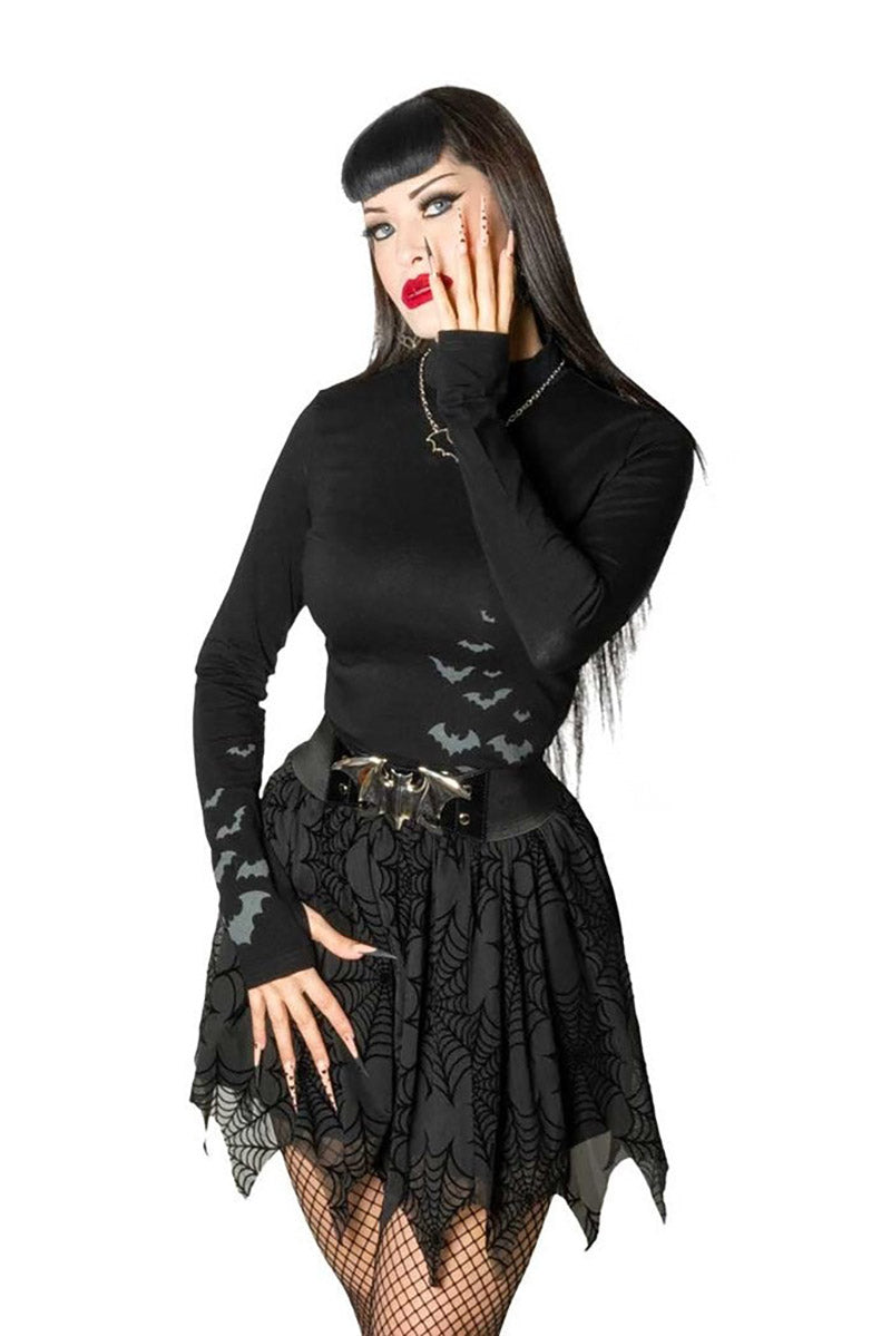 womens rockabilly bat top by kreepsville