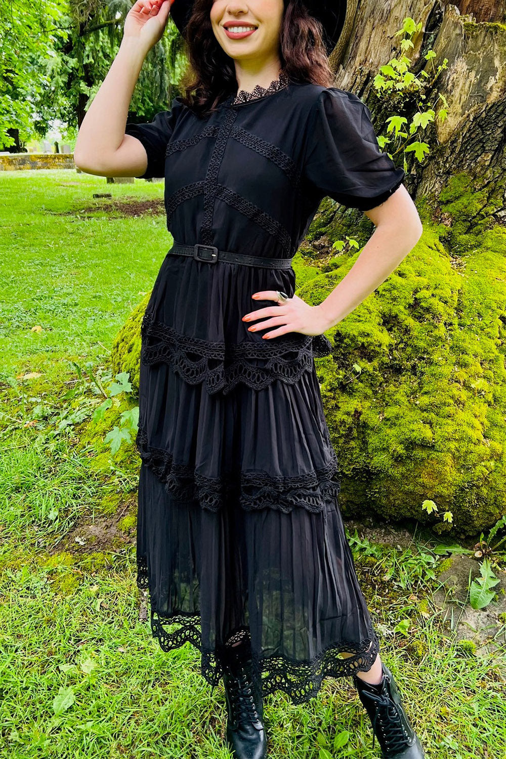 whimsical dark cottagecore dress by witchwood bags