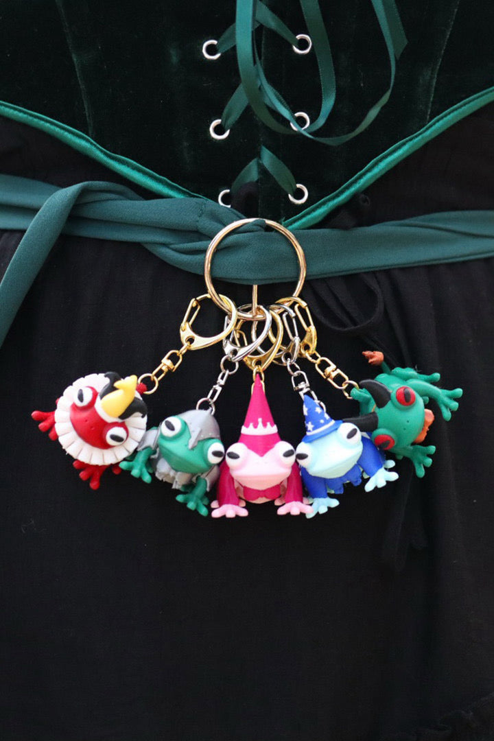 whimsical medieval renaissance faire toad keychains