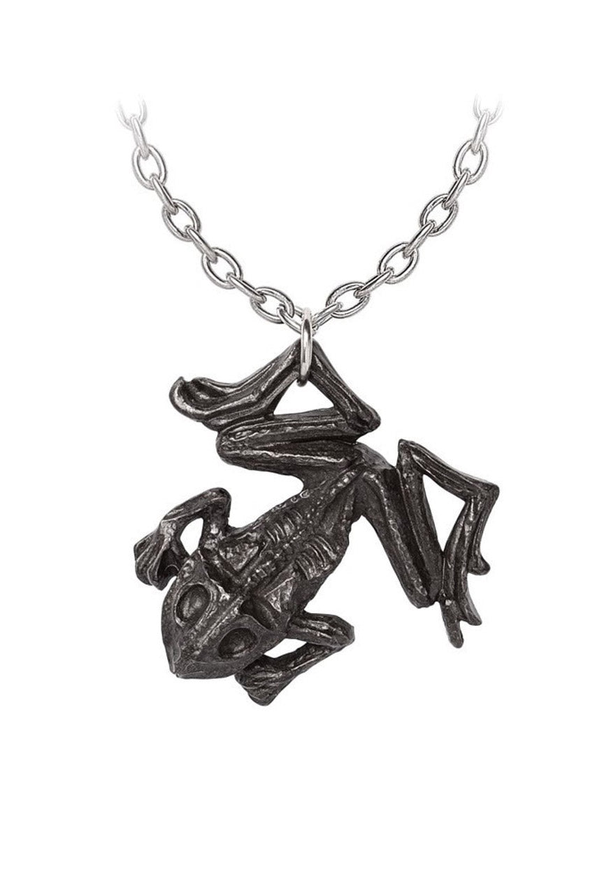 spooky skeleton frog necklace