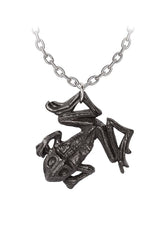 spooky skeleton frog necklace