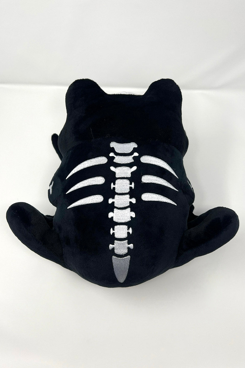 skeleton frog with embroidered bones plushie 