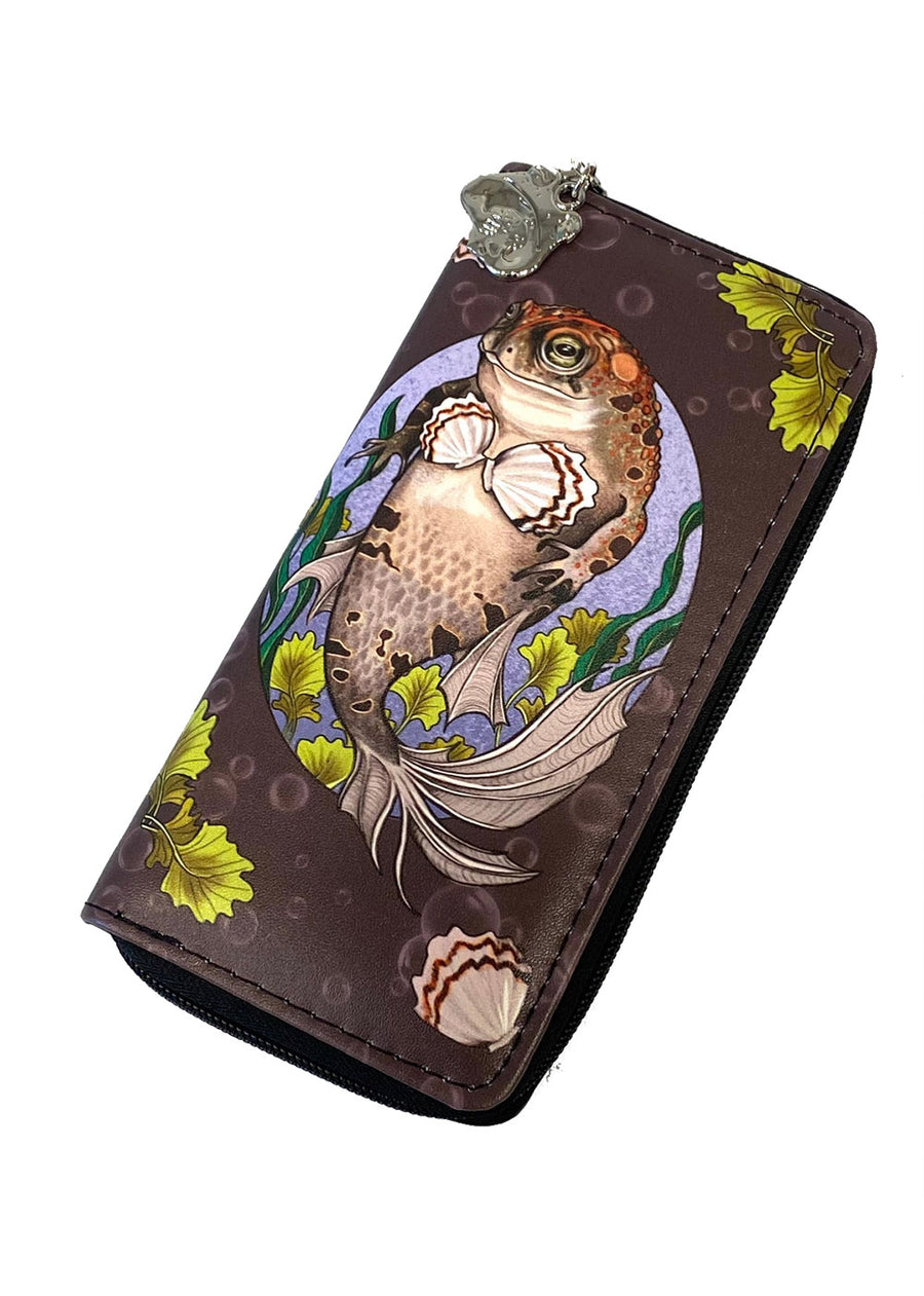 funny goth toad wallet 