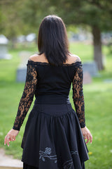 Womens romantic goth lace sleeve top
