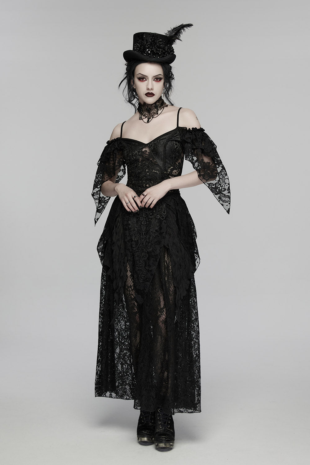 beaded gothic top hat