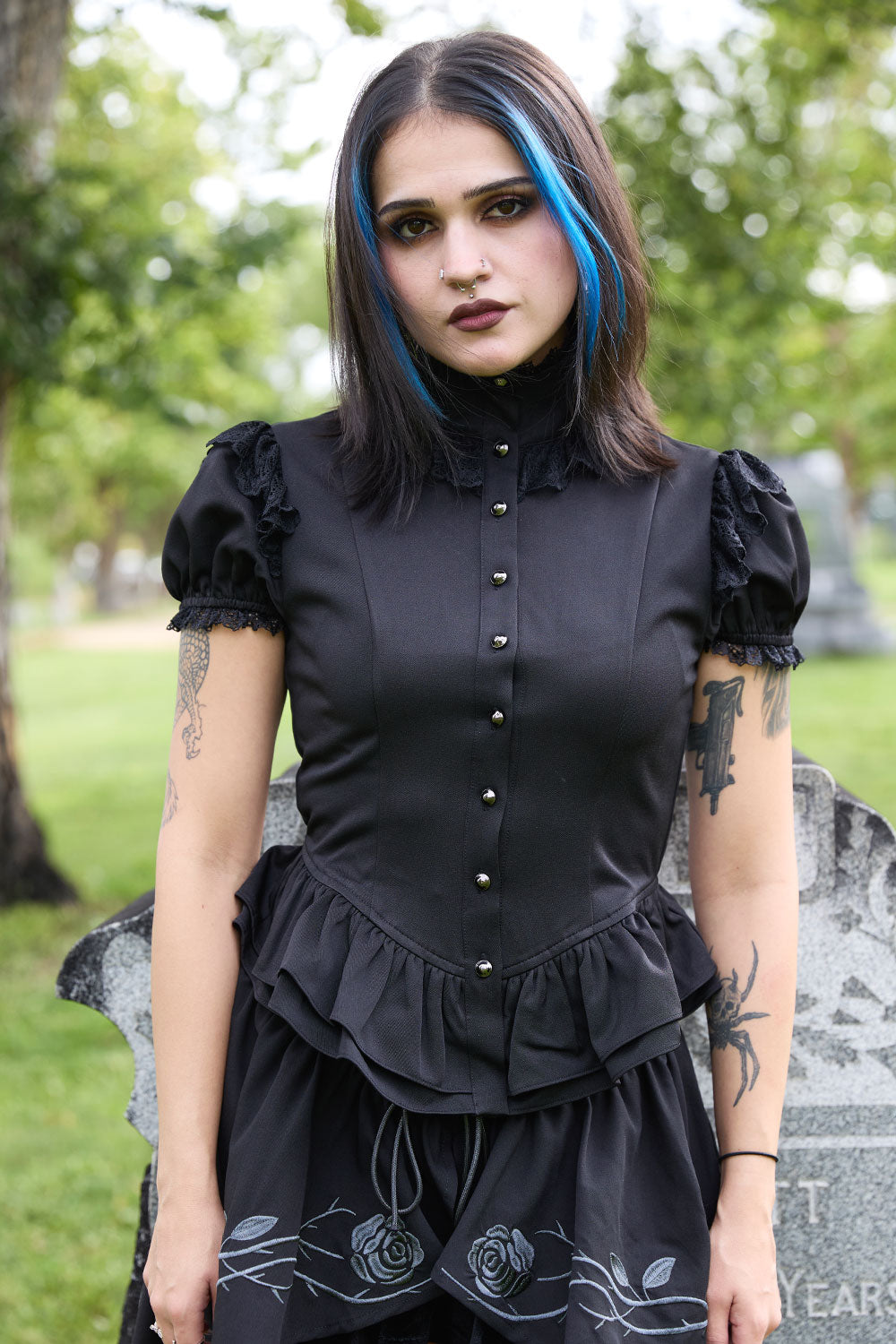 Womens victorian goth button up blouse from VampireFreaks