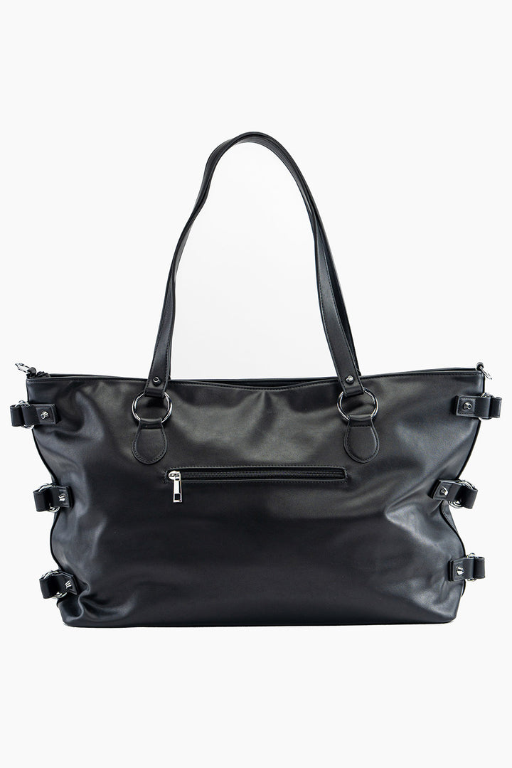 vegan leather large tote bag
