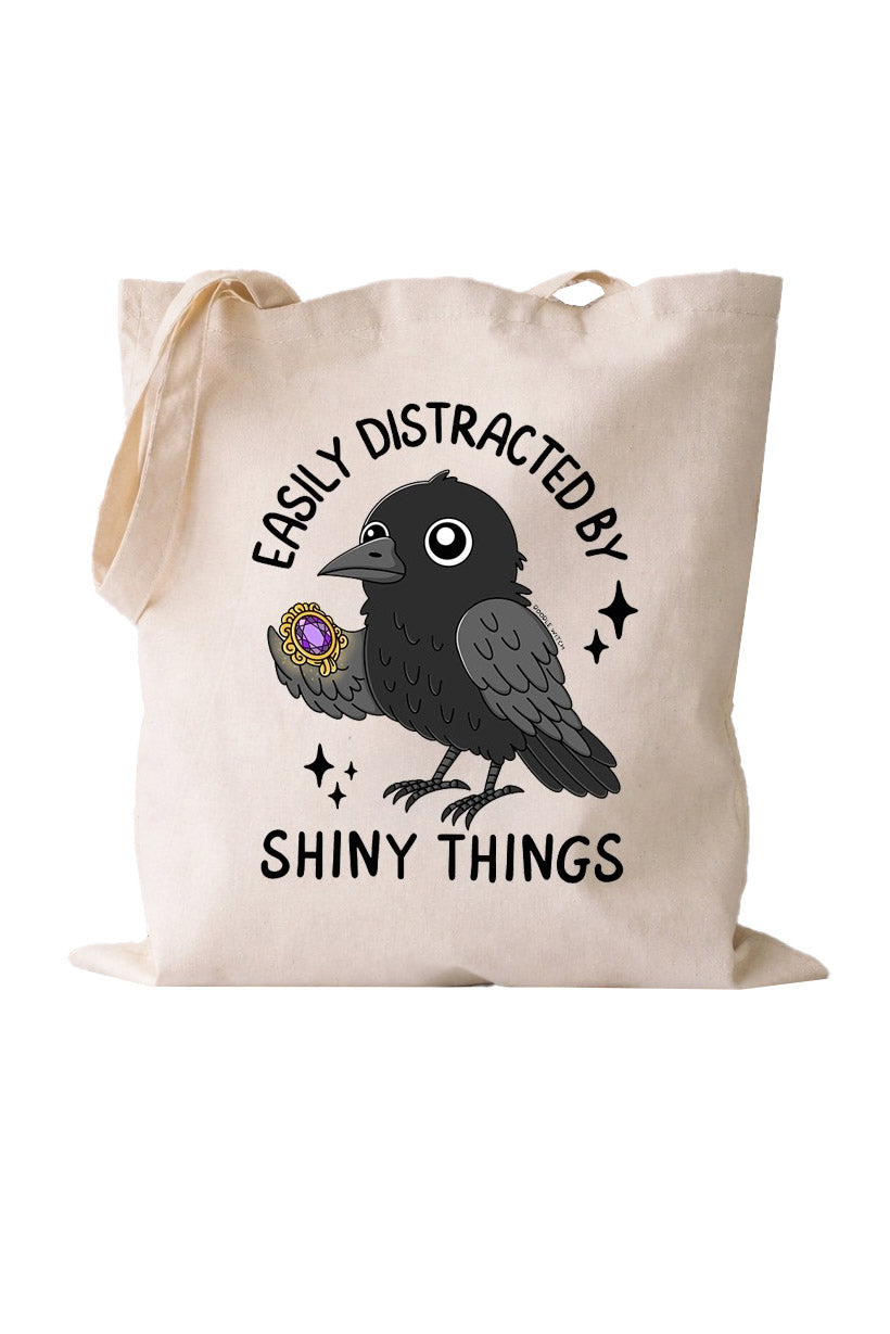 gothic crow tote bag