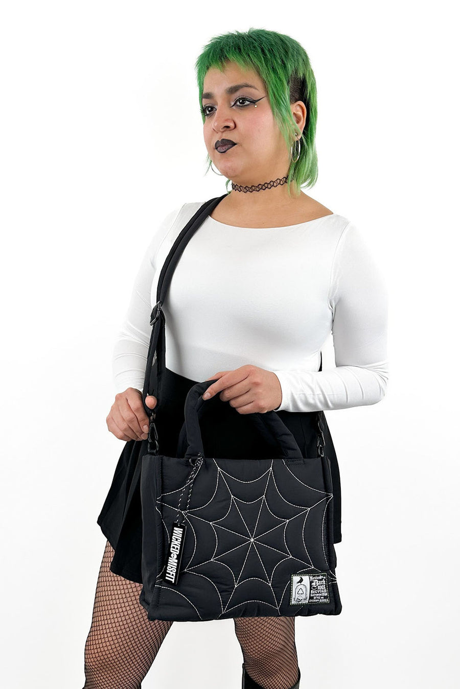 puff recyclable nylon spiderweb tote bag