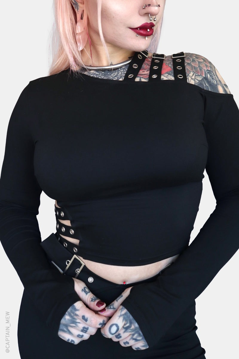 punk thumbhole top