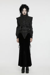 womens vintage goth oversized collar button down shirt 