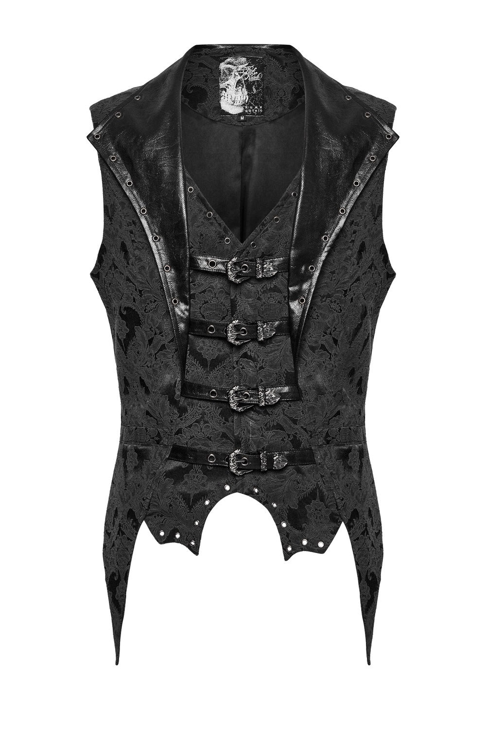 black steampunk deep v-neckline vest