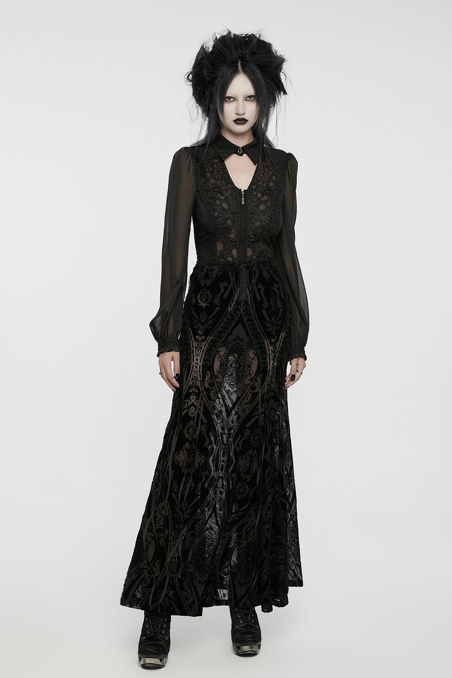 womens long gothic maxi skirt