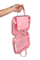 embroidered spiderweb makeup bag