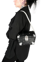 Foxblood treasure chest bag with interchangeable straps