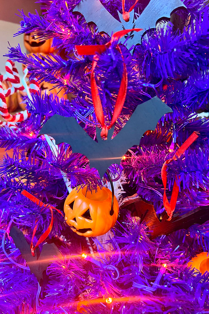 handmade bat christmas tree ornament set