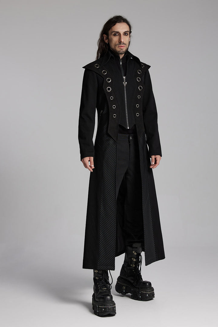 futuristic gothic long mens coat