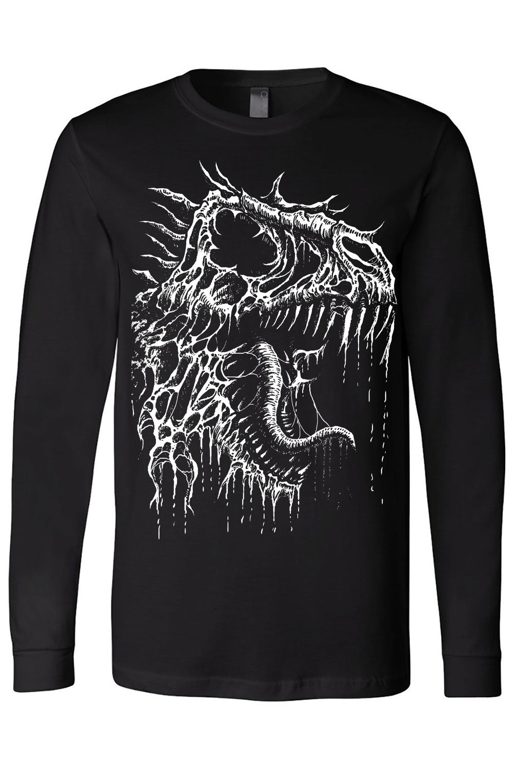 punk t-rex skeleton bones long sleeve shirt