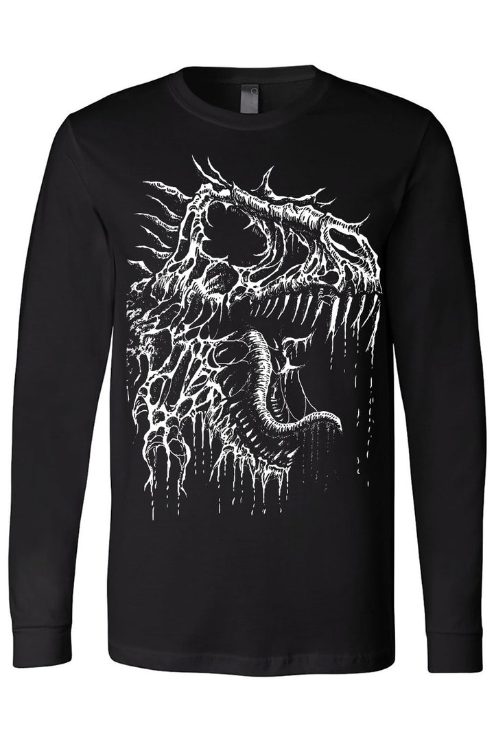 punk t-rex skeleton bones long sleeve shirt