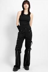 womens straight leg zippered punk tripp pants with piercings 