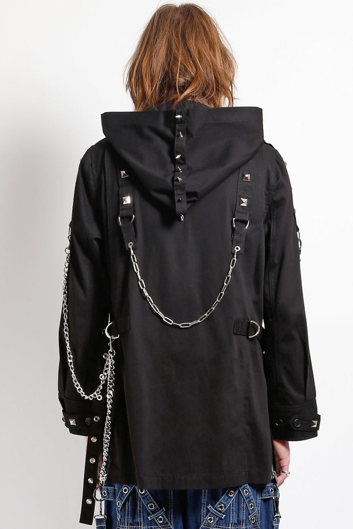 mens metal spiked and pyramid stud jacket