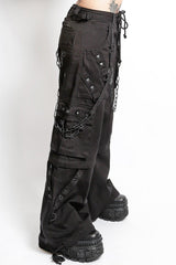 baggy street goth black cotton tripp NYC pants with handcuffs 