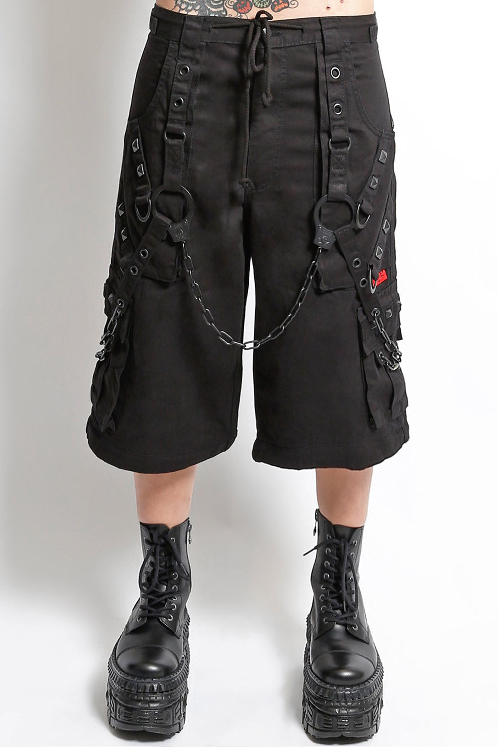 street style womens unisex baggy street goth black cotton tripp NYC long shorts 