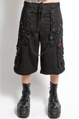 street style womens unisex baggy street goth black cotton tripp NYC long shorts 