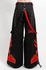 punk black fire pants
