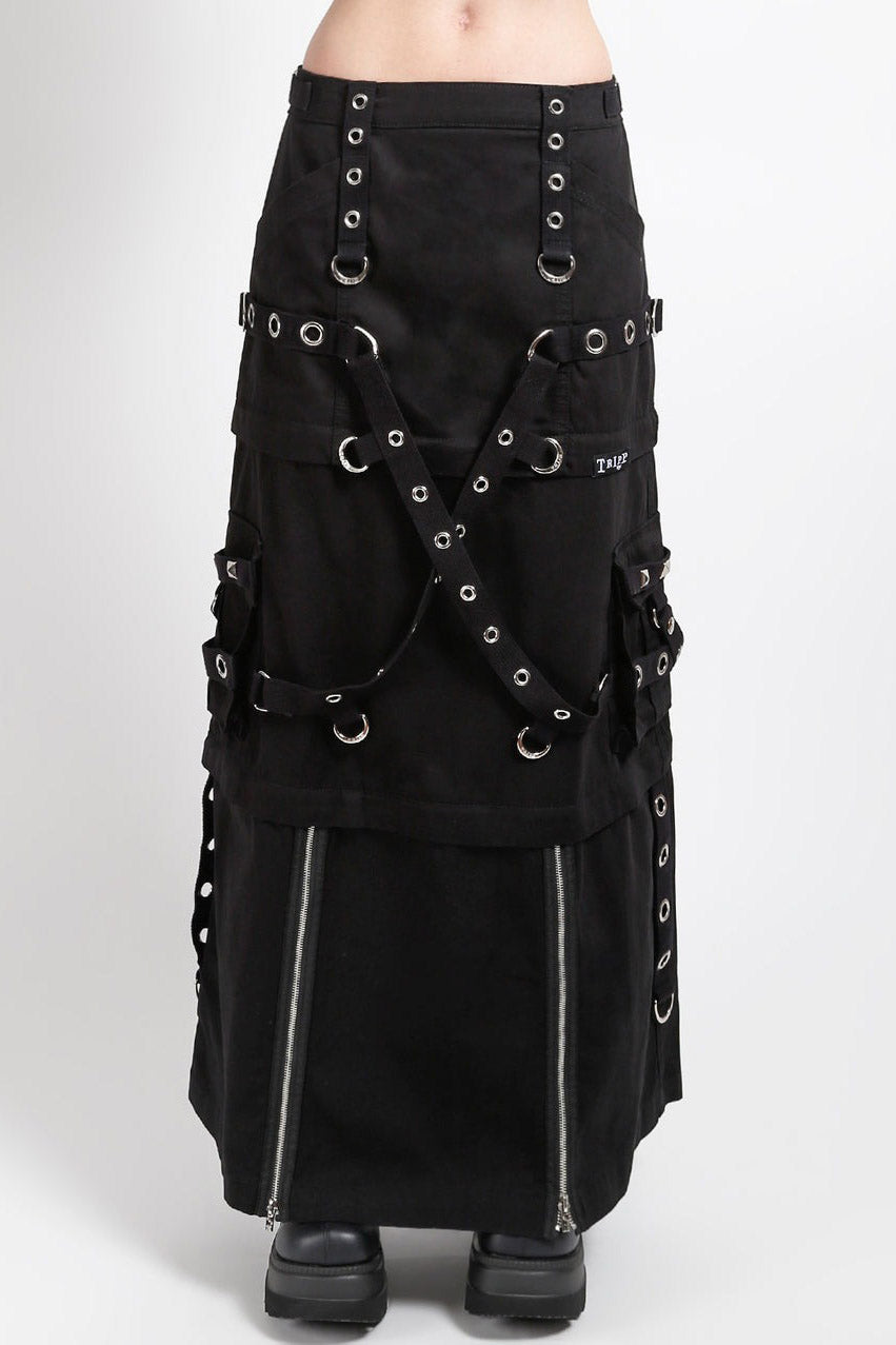 long black trad gothic skirt