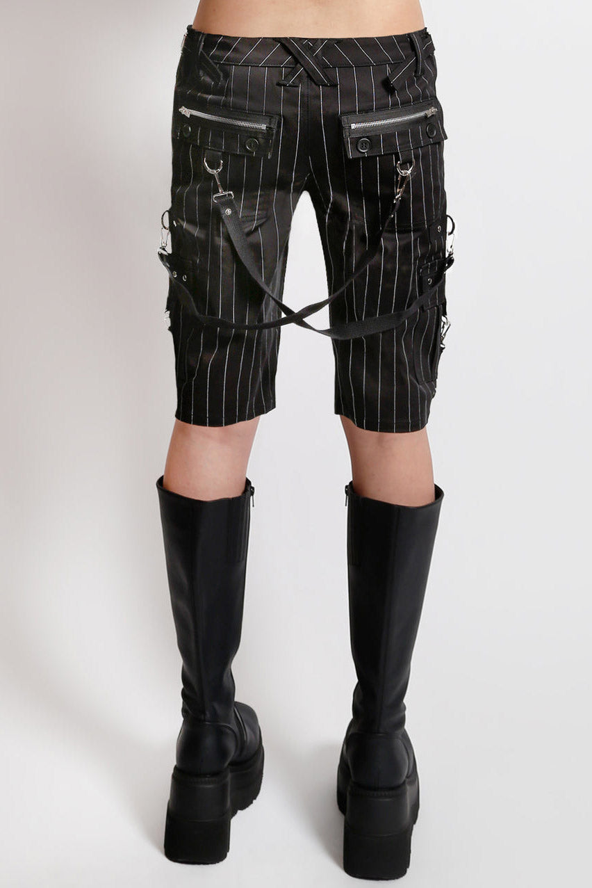punk low rise  tripp NYC long black cotton shorts