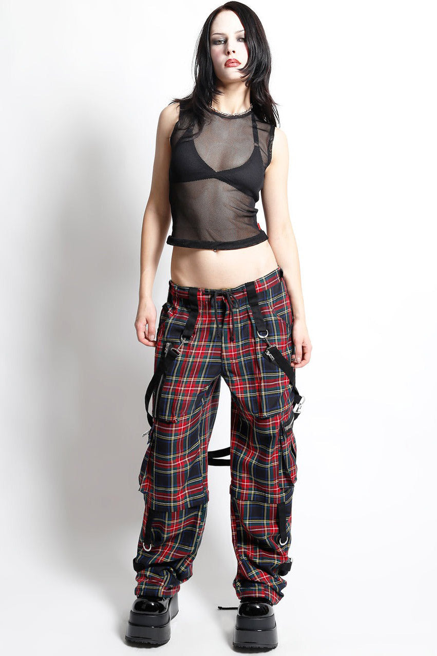 womens low-rise plaid tripp NYC trousers