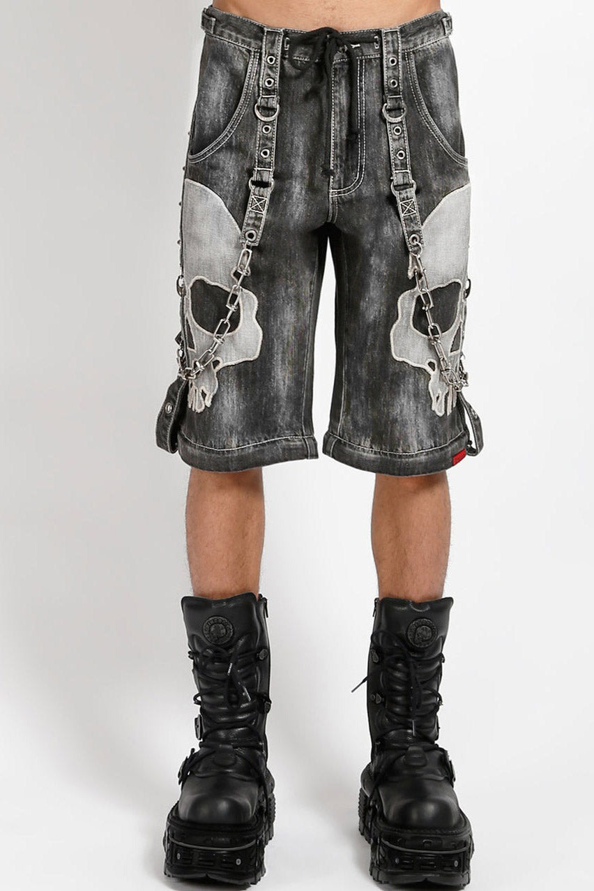 studded baggy mens punk shorts 