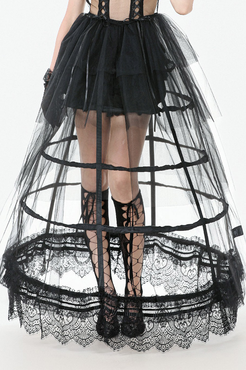 gothic lace caged hoop skirt