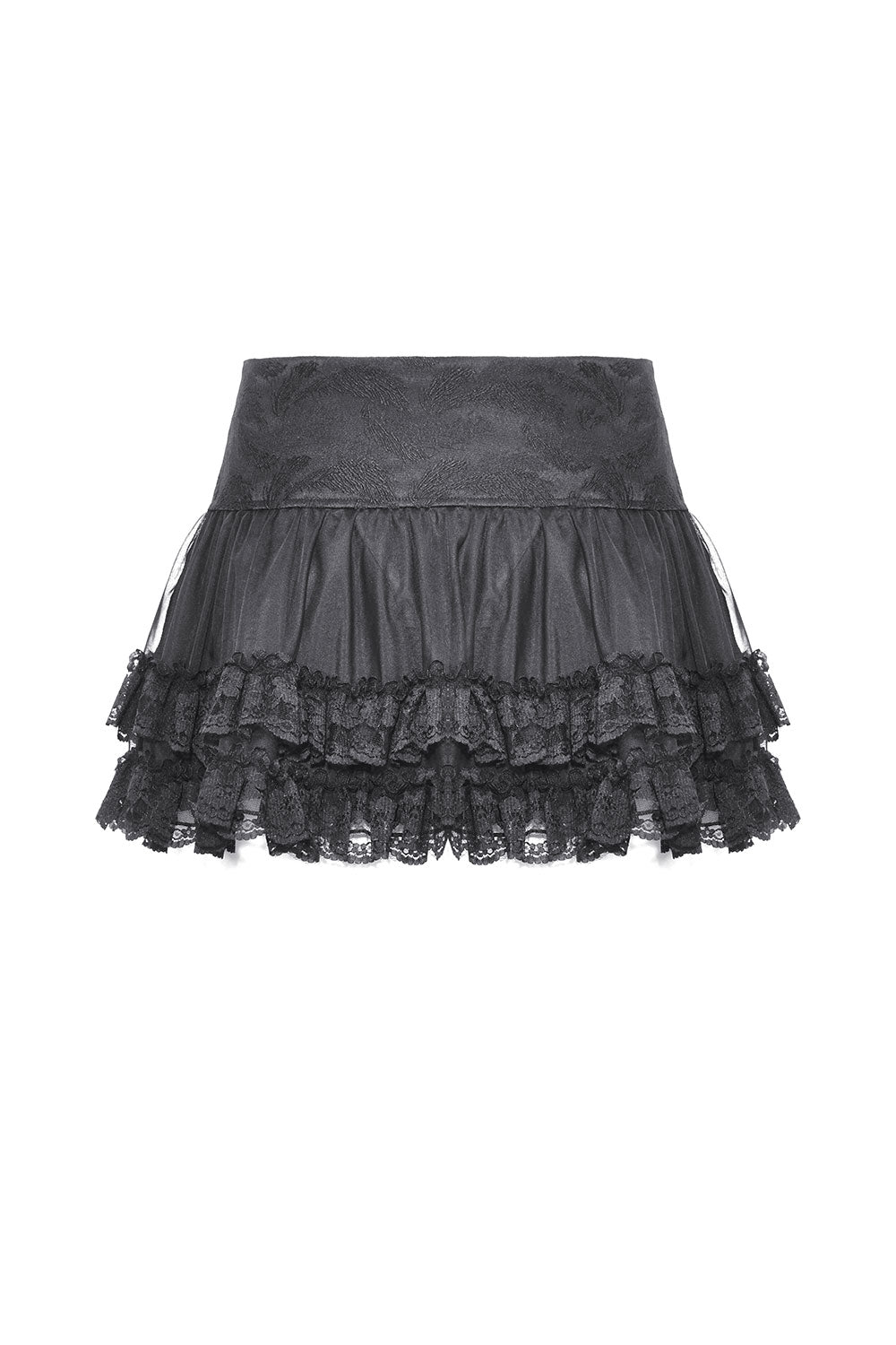 back view of black mini skirt from dark in love