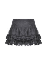 back view of black mini skirt from dark in love
