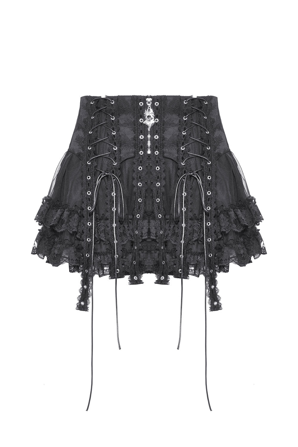 corest style lace up tulle mini skirt
