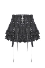 corest style lace up tulle mini skirt