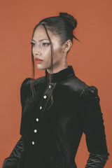 womens sexy black velvet dress