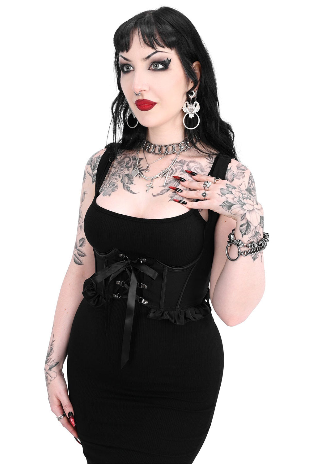 dark lolita ruffled corset top