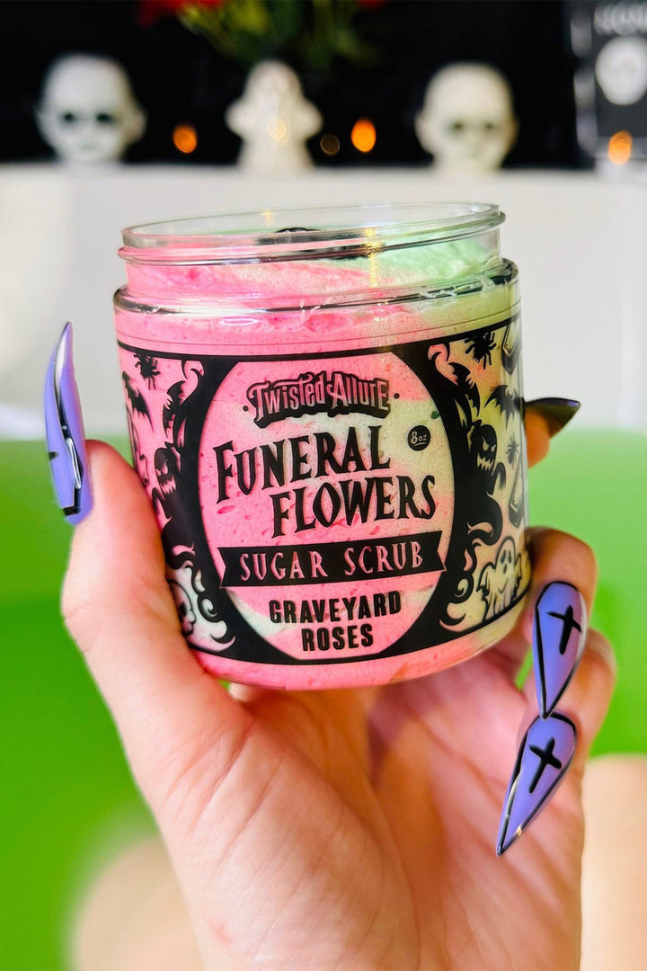 pink and green whipped sugar scrub
