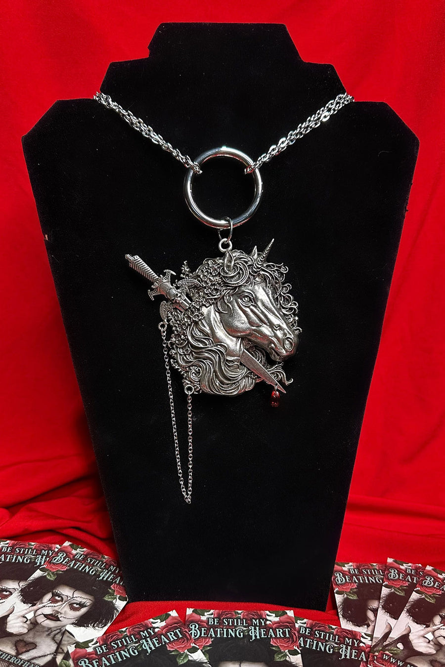 dark fairytale unicorn necklace