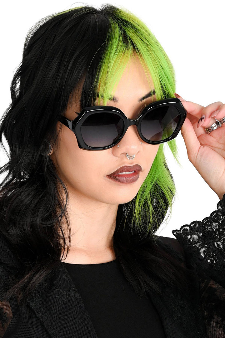 black oversized gothic sunglasses