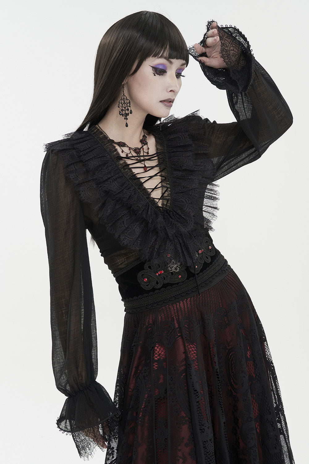 Crumbling Statues Romantic Ruffled Top – VampireFreaks